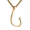 Fish Hook Stainless steel Pendant Necklace, with 24
