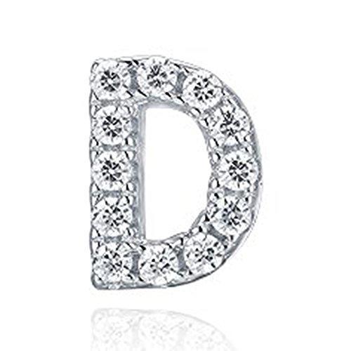 925 Sterling Silver CZ Simulated Diamond Stud Earrings Fashion Alphabet Letter Initial Earrings-Earrings-Innovato Design-D-Innovato Design