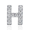 925 Sterling Silver CZ Simulated Diamond Stud Earrings Fashion Alphabet Letter Initial Earrings-Earrings-Innovato Design-H-Innovato Design