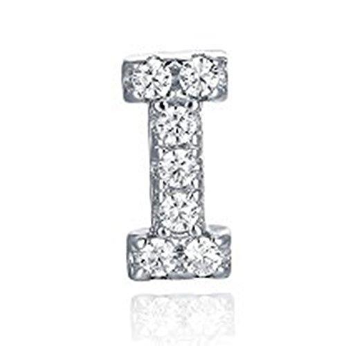 925 Sterling Silver CZ Simulated Diamond Stud Earrings Fashion Alphabet Letter Initial Earrings-Earrings-Innovato Design-I-Innovato Design