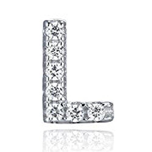 925 Sterling Silver CZ Simulated Diamond Stud Earrings Fashion Alphabet Letter Initial Earrings-Earrings-Innovato Design-L-Innovato Design