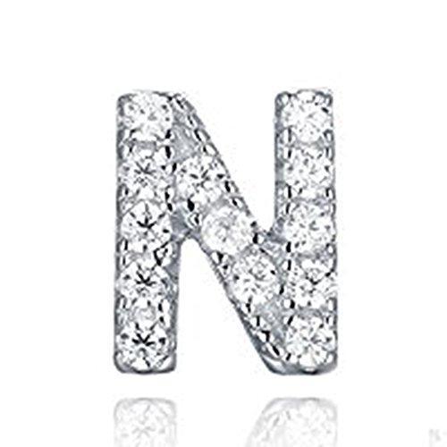925 Sterling Silver CZ Simulated Diamond Stud Earrings Fashion Alphabet Letter Initial Earrings-Earrings-Innovato Design-N-Innovato Design