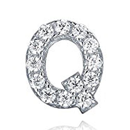 925 Sterling Silver CZ Simulated Diamond Stud Earrings Fashion Alphabet Letter Initial Earrings-Earrings-Innovato Design-Q-Innovato Design