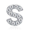 925 Sterling Silver CZ Simulated Diamond Stud Earrings Fashion Alphabet Letter Initial Earrings-Earrings-Innovato Design-S-Innovato Design