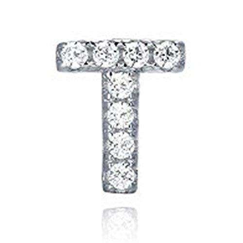 925 Sterling Silver CZ Simulated Diamond Stud Earrings Fashion Alphabet Letter Initial Earrings-Earrings-Innovato Design-T-Innovato Design