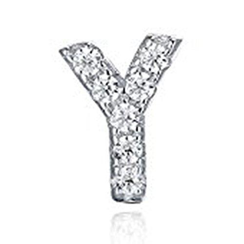 925 Sterling Silver CZ Simulated Diamond Stud Earrings Fashion Alphabet Letter Initial Earrings-Earrings-Innovato Design-Y-Innovato Design
