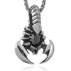 Men's Stainless Steel Pendant Necklace Scorpion King -With 23 Inch Chain-Necklaces-INBLUE-Black-Innovato Design