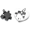 Men,Women's 2 PCS Stainless Steel Pendant Necklace Jigsaw Puzzle Heart Love Couple -With 20 and 23 Inch Chain-Necklaces-INBLUE-black-Innovato Design