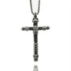 Tribal Cross Pendant with Black Cubic Zirconia Crystals Necklace