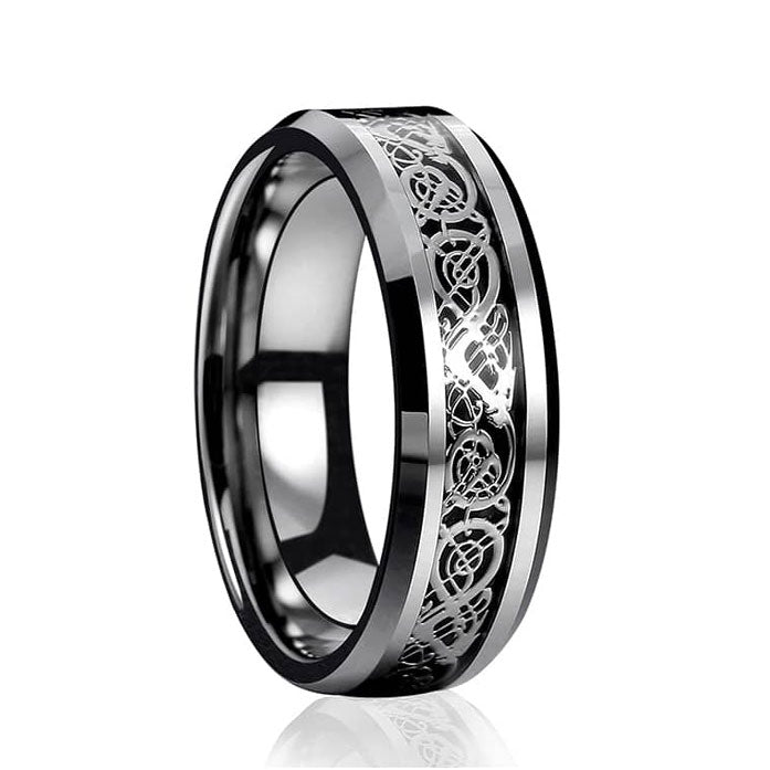 6MM Dragon Design Tungsten Carbide Wedding and engagement Bridal Band Ring Sets-Rings-Innovato Design-5-Innovato Design