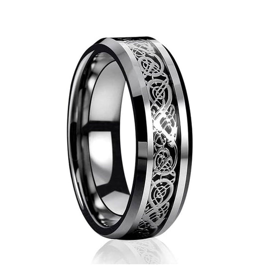6MM Dragon Design Tungsten Carbide Wedding and engagement Bridal Band Ring Sets