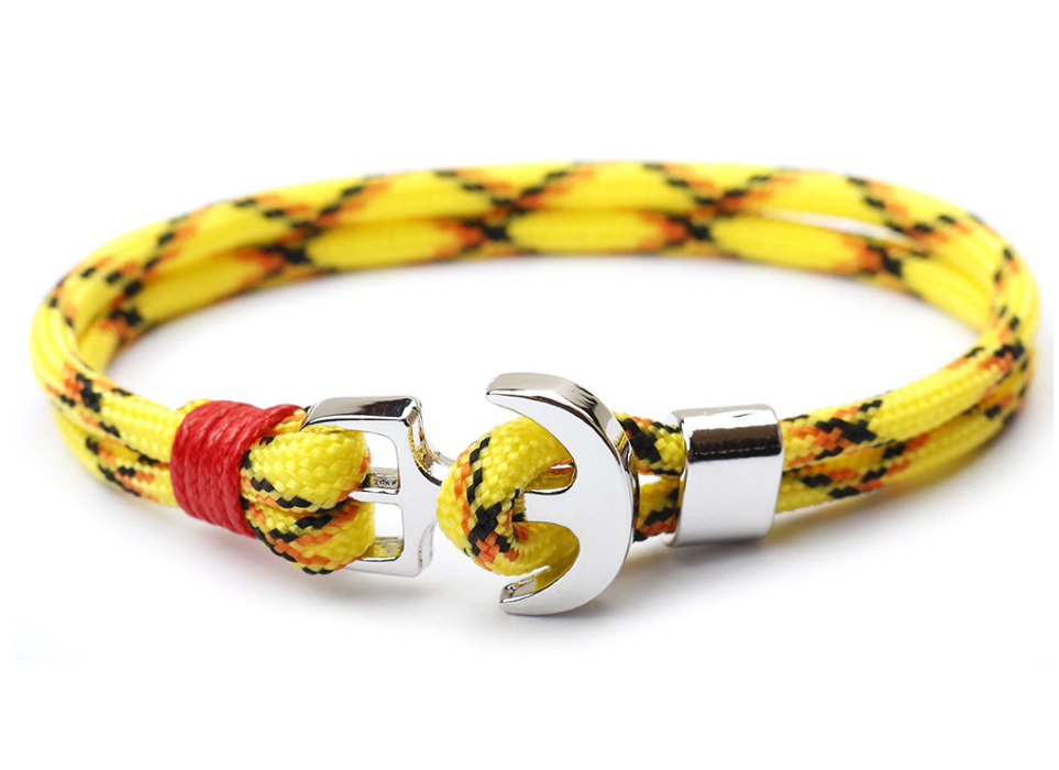 Men Women Rope Bracelet Infinity Anchor Charm Multicolored Friendship-Bracelets-Innovato Design-Yellow-Innovato Design