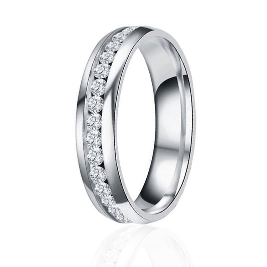 6mm Men Women Titanium Ring Engagement Wedding Band Cubic Zirconia Inlaid,Size 6-13-Rings-Innovato Design-4.5-Innovato Design